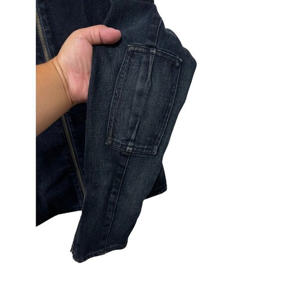 Lauren Jeans Co by Ralph Lauren Ladies Zip-up Dark Blue Jean Jacket Size Medium - Picture 6 of 6